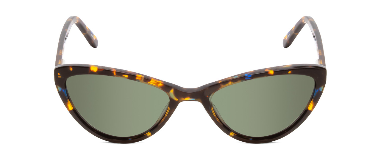 Front View of Ernest Hemingway H4740 Ladies Cateye Sunglasses in Blue Tortoise&Green/Blue 56mm