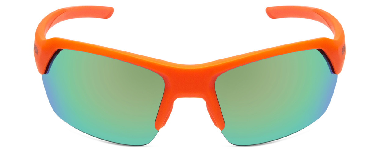 Front View of Smith Optics Tempo Unisex Wrap Sunglasses in Matte Red Rock/Polarized Green 62mm