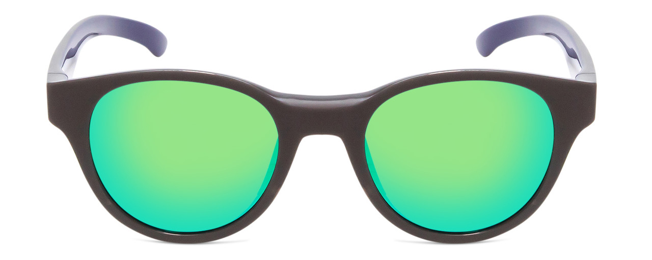 Front View of Smith Optics Snare Round Sunglasses in Grey Blue/Polarized Green Chromapop 51 mm