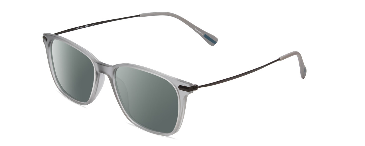 Profile View of Ernest Hemingway H4846 Designer Polarized Sunglasses with Custom Cut Smoke Grey Lenses in Matte Grey Crystal Black Metal Unisex Cateye Full Rim Acetate 53 mm