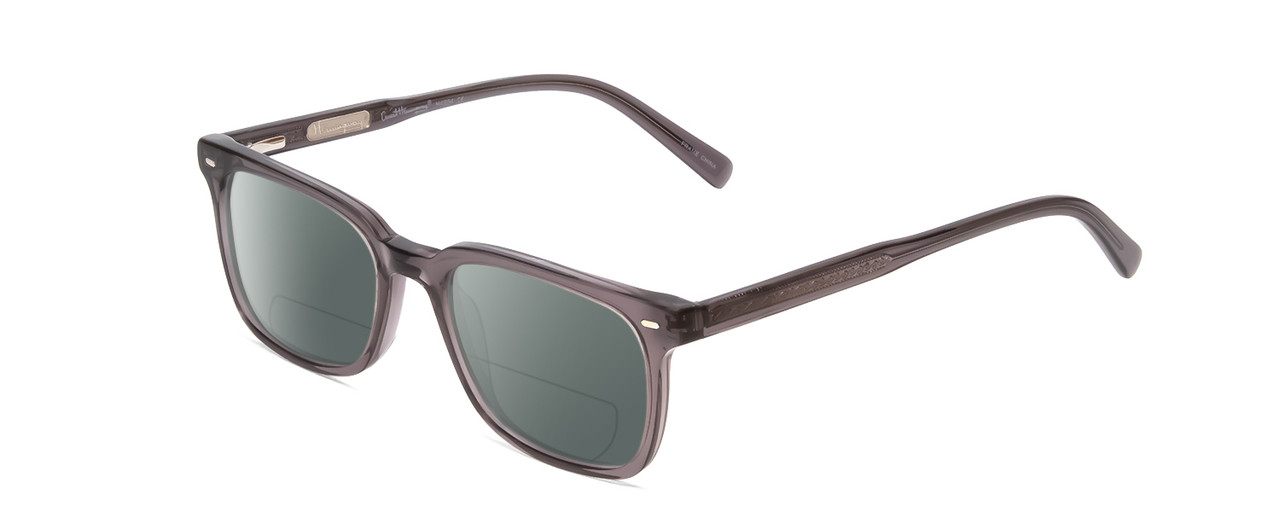 Profile View of Ernest Hemingway H4854 Designer Polarized Reading Sunglasses with Custom Cut Powered Smoke Grey Lenses in Grey Smoke Crystal  Unisex Cateye Full Rim Acetate 54 mm