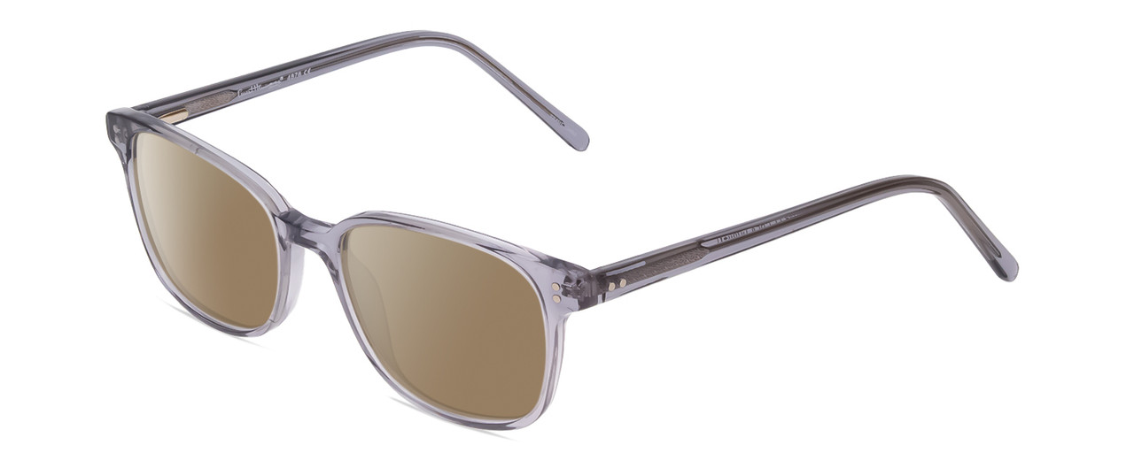 Profile View of Ernest Hemingway H4876 Designer Polarized Sunglasses with Custom Cut Amber Brown Lenses in Light Grey Crystal/Silver Accents Unisex Cateye Full Rim Acetate 53 mm