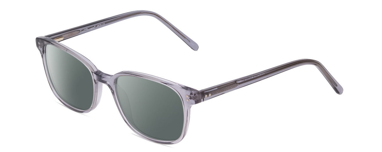 Profile View of Ernest Hemingway H4876 Designer Polarized Sunglasses with Custom Cut Smoke Grey Lenses in Light Grey Crystal/Silver Accents Unisex Cateye Full Rim Acetate 53 mm