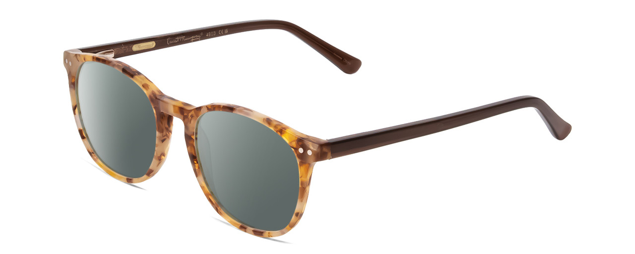 Profile View of Ernest Hemingway H4903 Designer Polarized Sunglasses with Custom Cut Smoke Grey Lenses in Demi-Tortoise Havana Brown Ladies Cateye Full Rim Acetate 49 mm