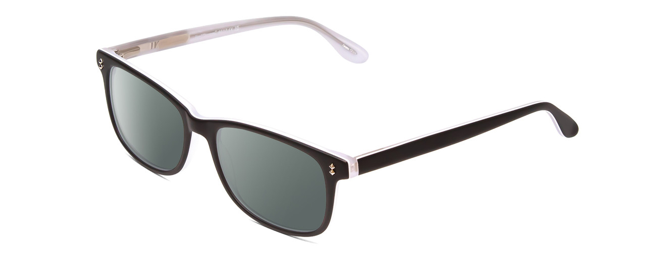 Profile View of Ernest Hemingway H4617 Designer Polarized Sunglasses with Custom Cut Smoke Grey Lenses in Matte Black Unisex Cateye Full Rim Acetate 56 mm