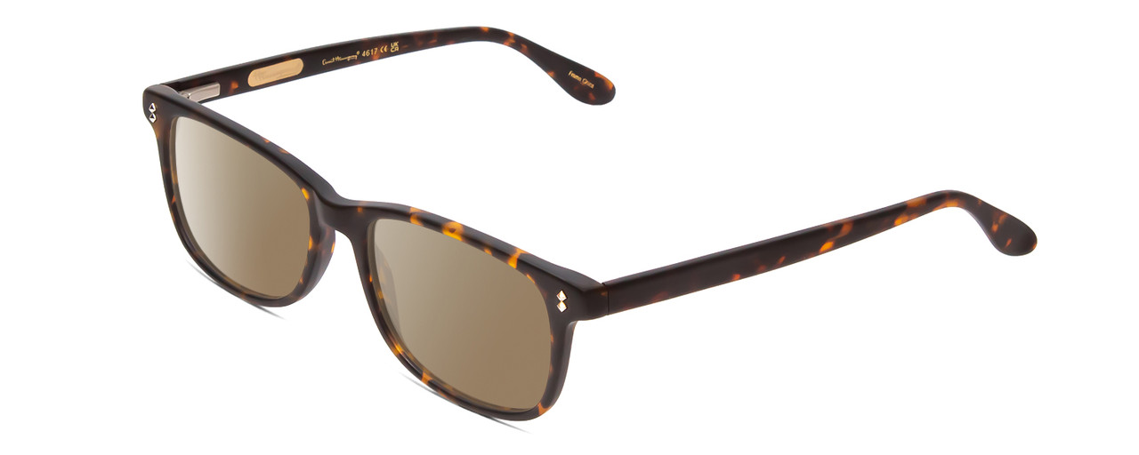 Profile View of Ernest Hemingway H4617 Designer Polarized Sunglasses with Custom Cut Amber Brown Lenses in Matte Tortoise Havana Brown Gold Unisex Cateye Full Rim Acetate 56 mm