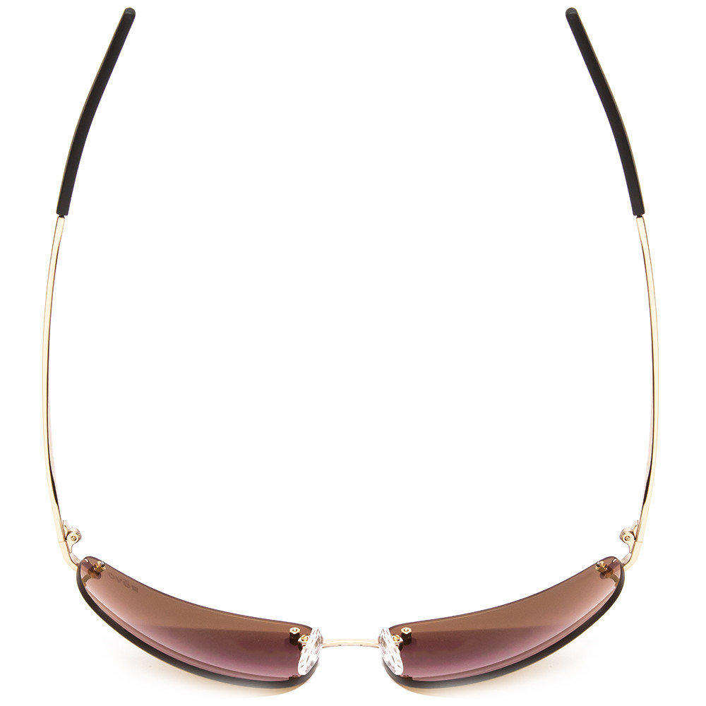 Top View of REVO Descend Z Unisex Oval Rimless Sunglasses in Gold/Champagne Gold Yellow 64mm