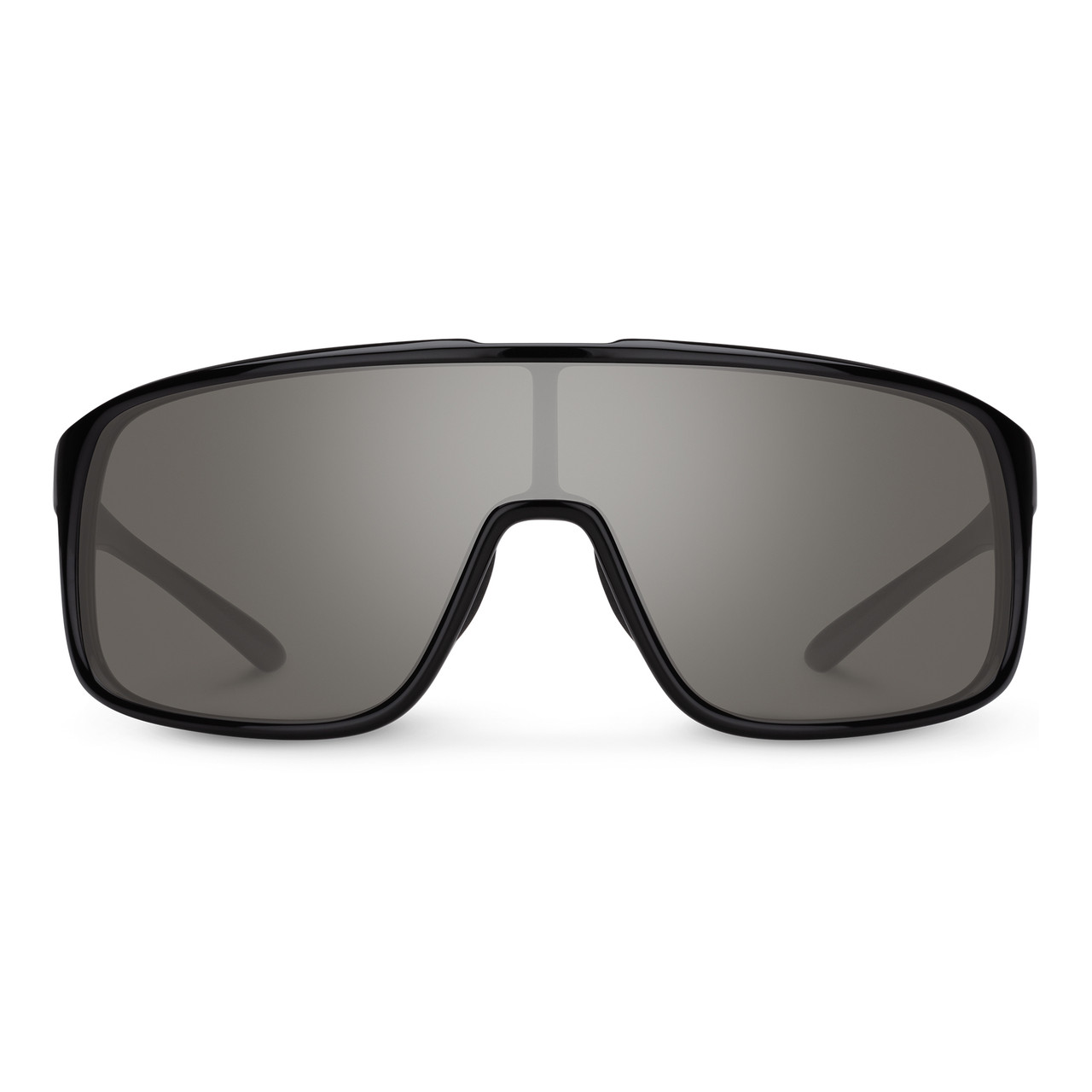 Front View of Suncloud Double Up Pit Viper Style Full Rim Sport Shield Sunglasses in Black with Polar Gray