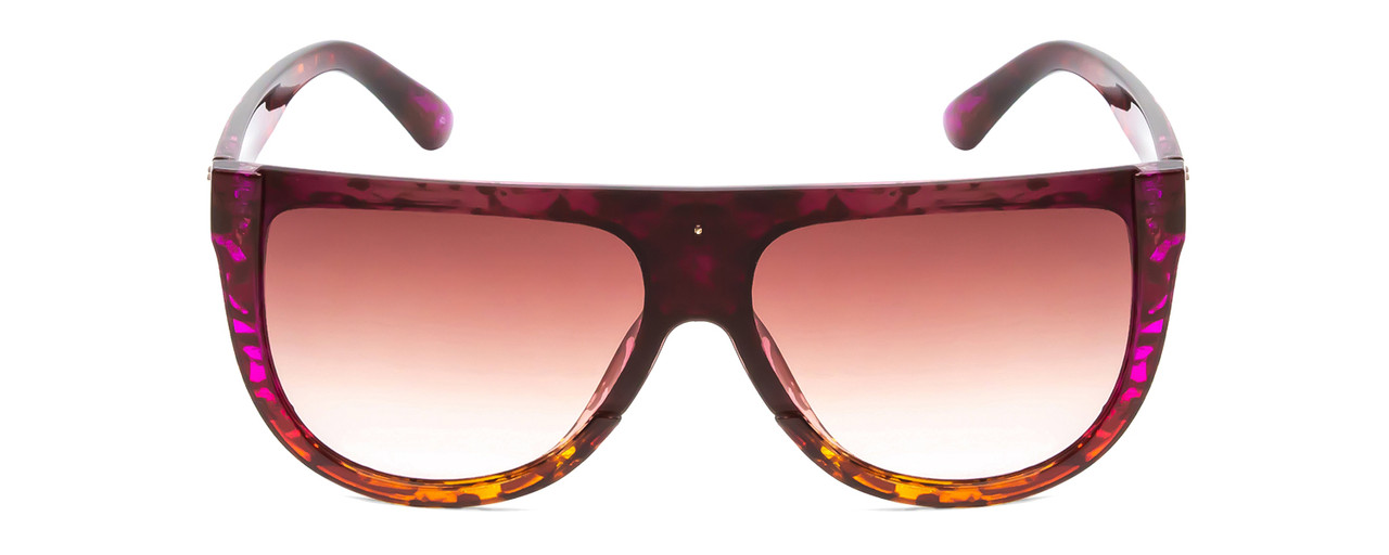 Front View of Prive Revaux Coco Women Retro Sunglasses Purple Pink Tortoise/Polarized Red 54mm