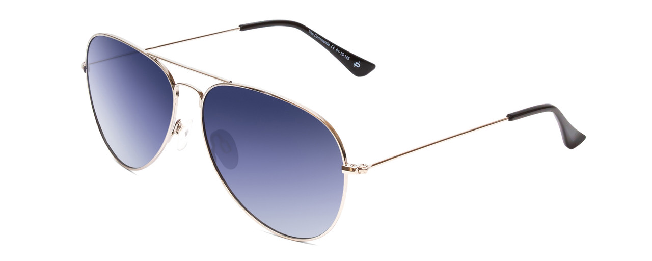 Blue Mirrored Aviator Sunglasses with Polarized Lenses