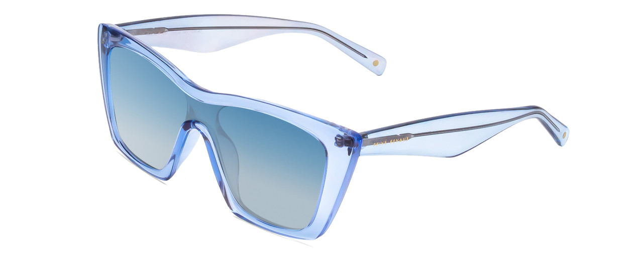 Profile View of Prive Revaux Victoria II Unisex Retro Sunglasses Sky Crystal/Polarized Blue 56mm