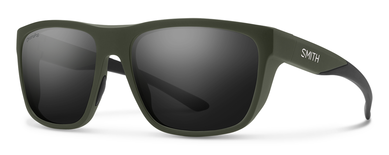 Profile View of Smith Barra Unisex Sunglasses Green/Photochromic ChromaPop Polarized Black 59 mm