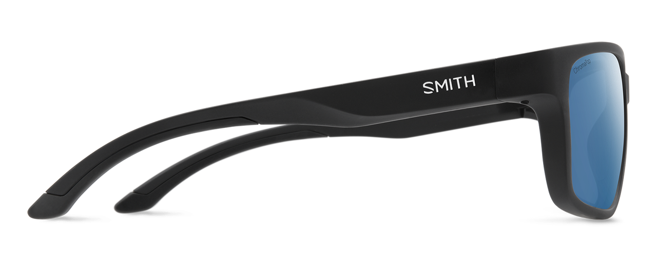 Side View of Smith Basecamp Unisex Sunglass Black/Photochromic CP Polarized Blue Mirror 58 mm