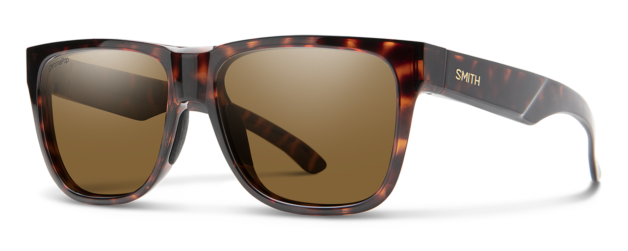 Profile View of Smith Lowdown 2 Unisex Sunglass Tortoise Havana/PC ChromaPop Polarize Brown 55mm