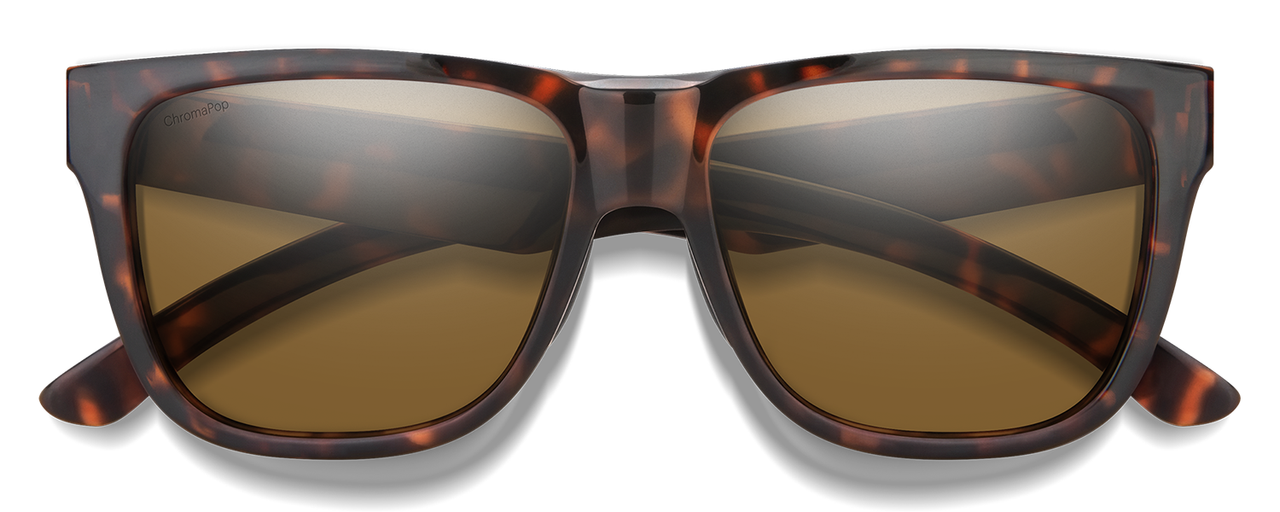 Front View of Smith Lowdown 2 Unisex Sunglass Tortoise Havana/PC ChromaPop Polarize Brown 55mm