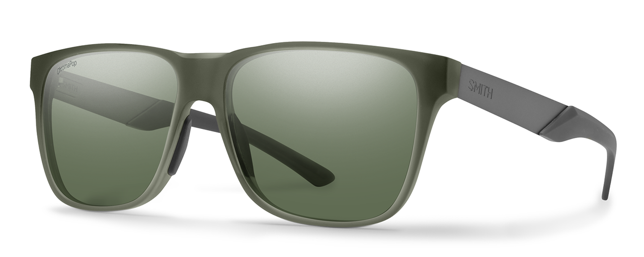 Profile View of Smith Lowdown Sunglass Crystal/Gunmetal/Photochromic CP Polarized Gray Geen 56mm