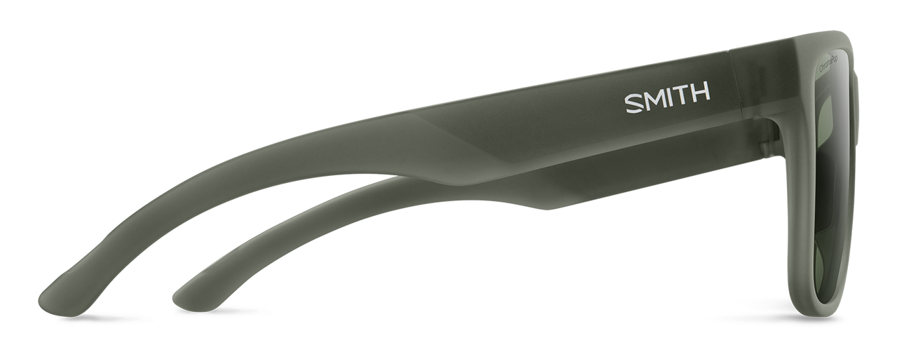 Side View of Smith Lowdown XL 2 Unisex Sunglass Crystal/PC ChromaPop Polarized Gray Geen 60mm