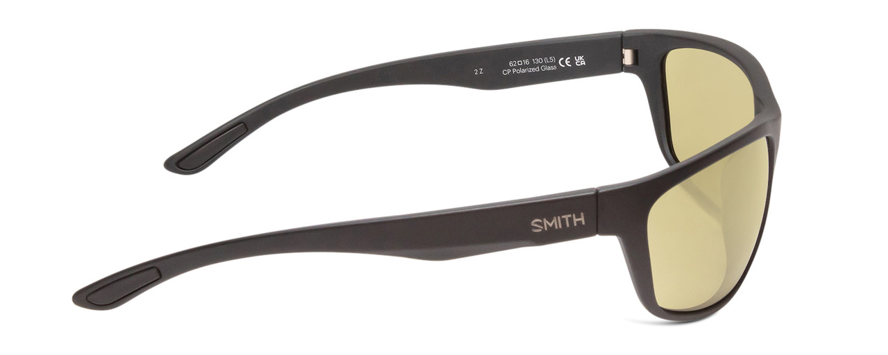 Side View of Smith Redding Unisex Sunglasses Black/ChromaPop Polarized Low Light Yellow 65 mm
