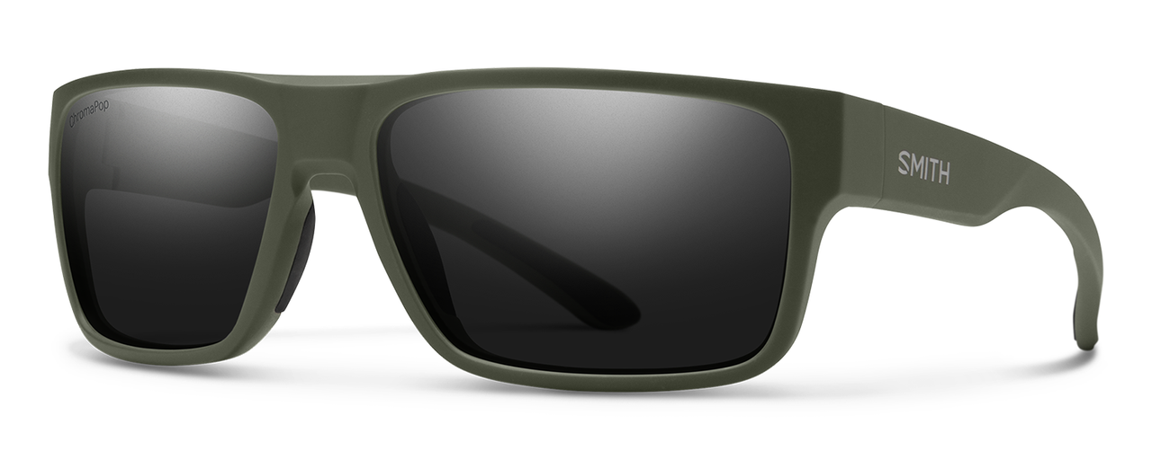 Profile View of Smith Soundtrack Unisex Sunglasses Moss Green/PC ChromaPop Polarized Black 61 mm