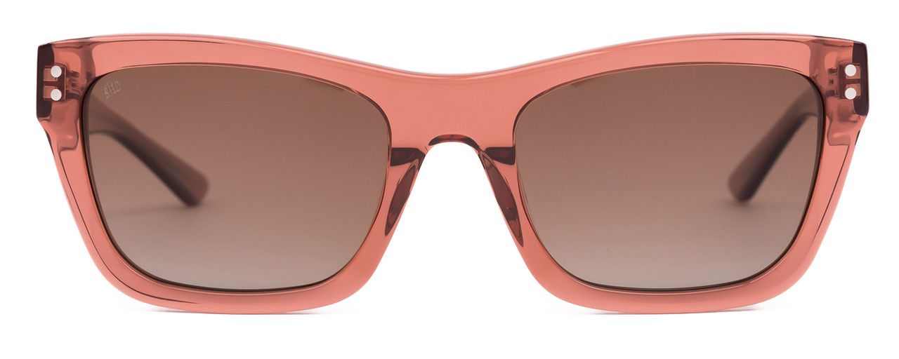 Front View of SITO SHADES BREAK OF DAWN Unisex Sunglasses Pink Crystal/Rosewood Gradient 54 mm
