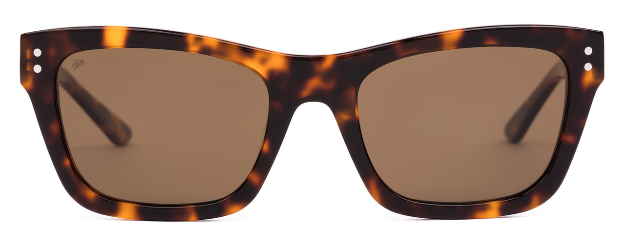 Front View of SITO SHADES BREAK OF DAWN Unisex Sunglasses in Honey Tortoise Havana/Brown 54 mm