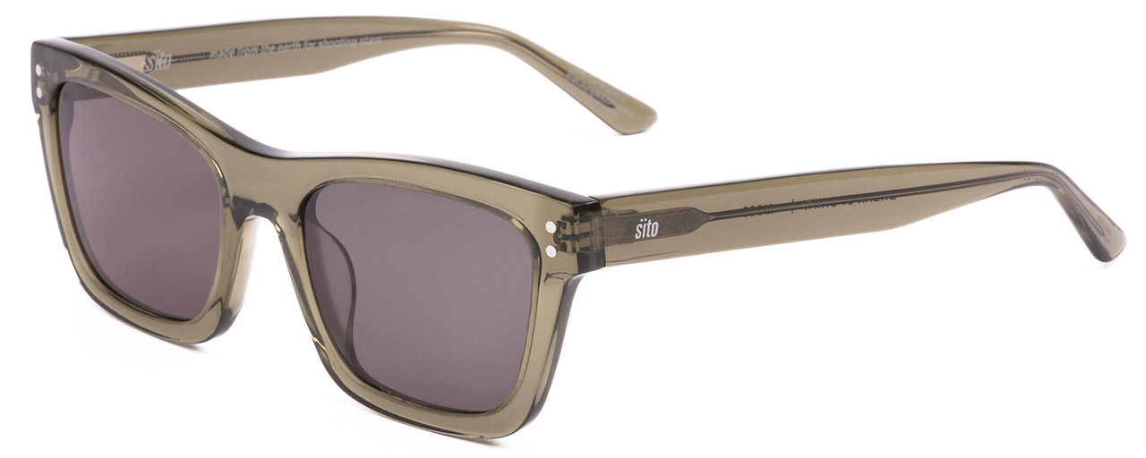 Profile View of SITO SHADES BREAK OF DAWN Unisex Sunglasses in Moss Brown Crystal/Iron Gray 54mm