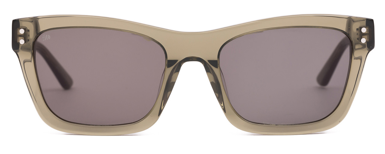 Front View of SITO SHADES BREAK OF DAWN Unisex Sunglasses in Moss Brown Crystal/Iron Gray 54mm