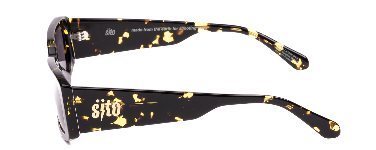 Side View of SITO SHADES ELECTRO VISION Unisex Sunglass Black Yellow Tortoise/Iron Gray 56 mm