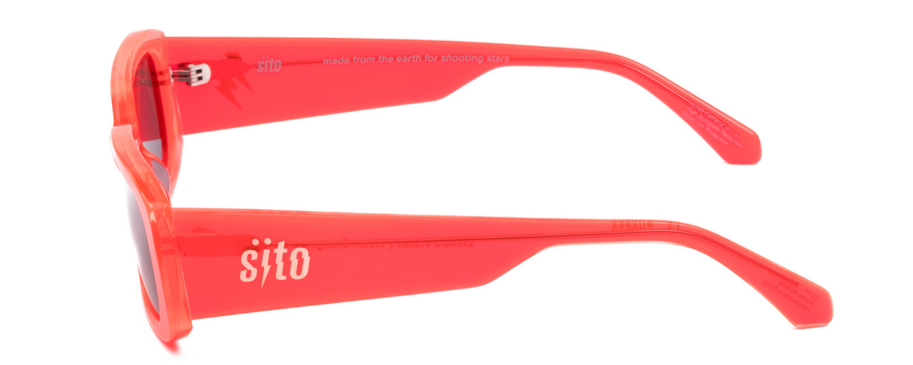 Side View of SITO SHADES ELECTRO VISION Unisex Sunglasses in Neon Peach Orange/Iron Gray 56mm