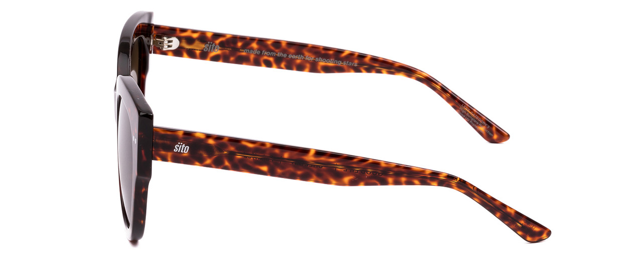 Side View of SITO SHADES GOOD LIFE Women's Round Designer Sunglasses Amber Cheetah/Brown 54mm