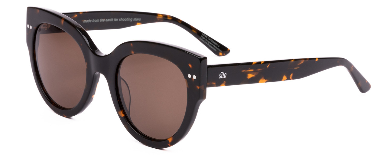 Profile View of SITO SHADES GOOD LIFE Womens Designer Sunglasses Demi-Tortoise Havana/Brown 54mm