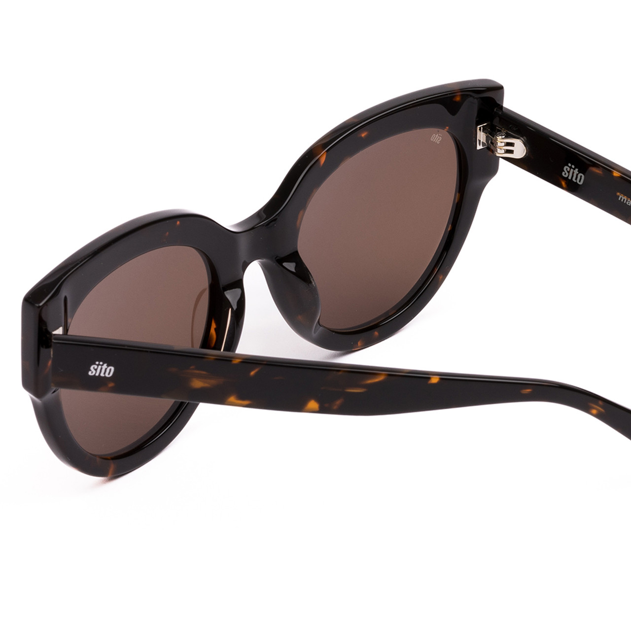 Close Up View of SITO SHADES GOOD LIFE Womens Designer Sunglasses Demi-Tortoise Havana/Brown 54mm