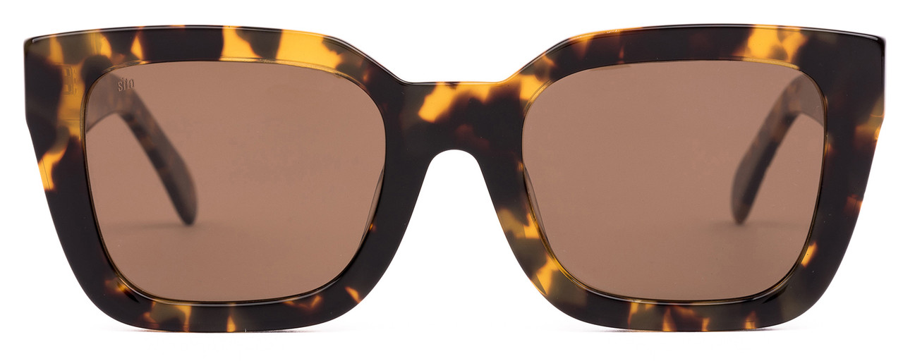 Front View of SITO SHADES HARLOW Women's Designer Sunglasses Amber Tortoise Havana/Brown 52 mm