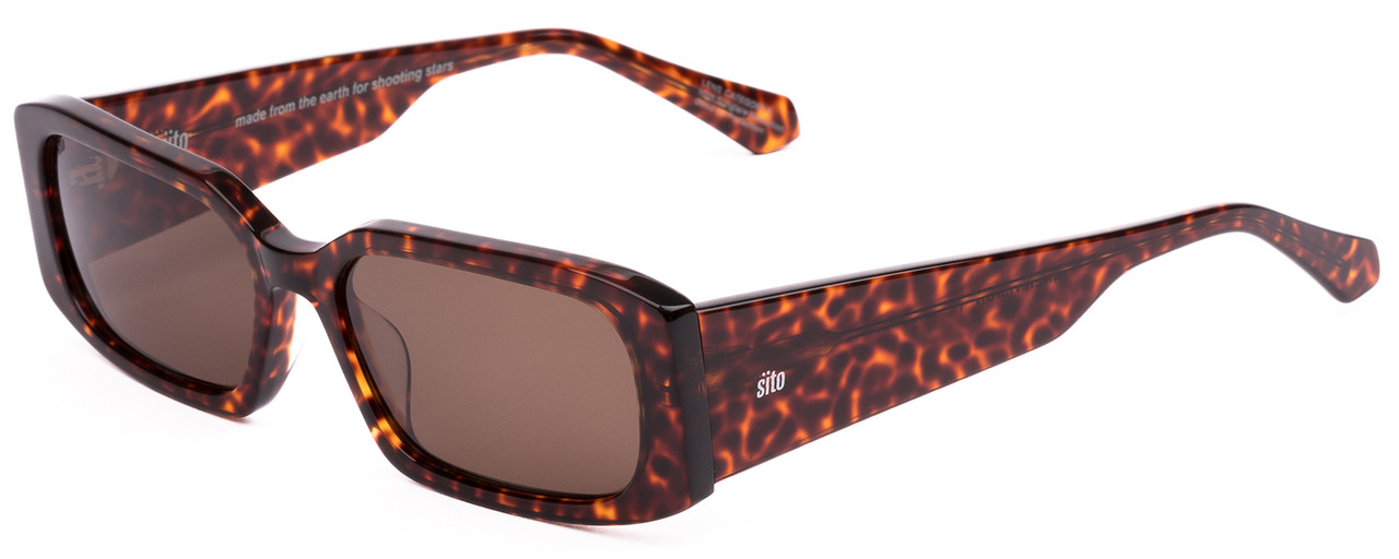 Profile View of SITO SHADES INNER VISION Unsiex's Designer Sunglasses in Amber Cheetah/Brown 56mm