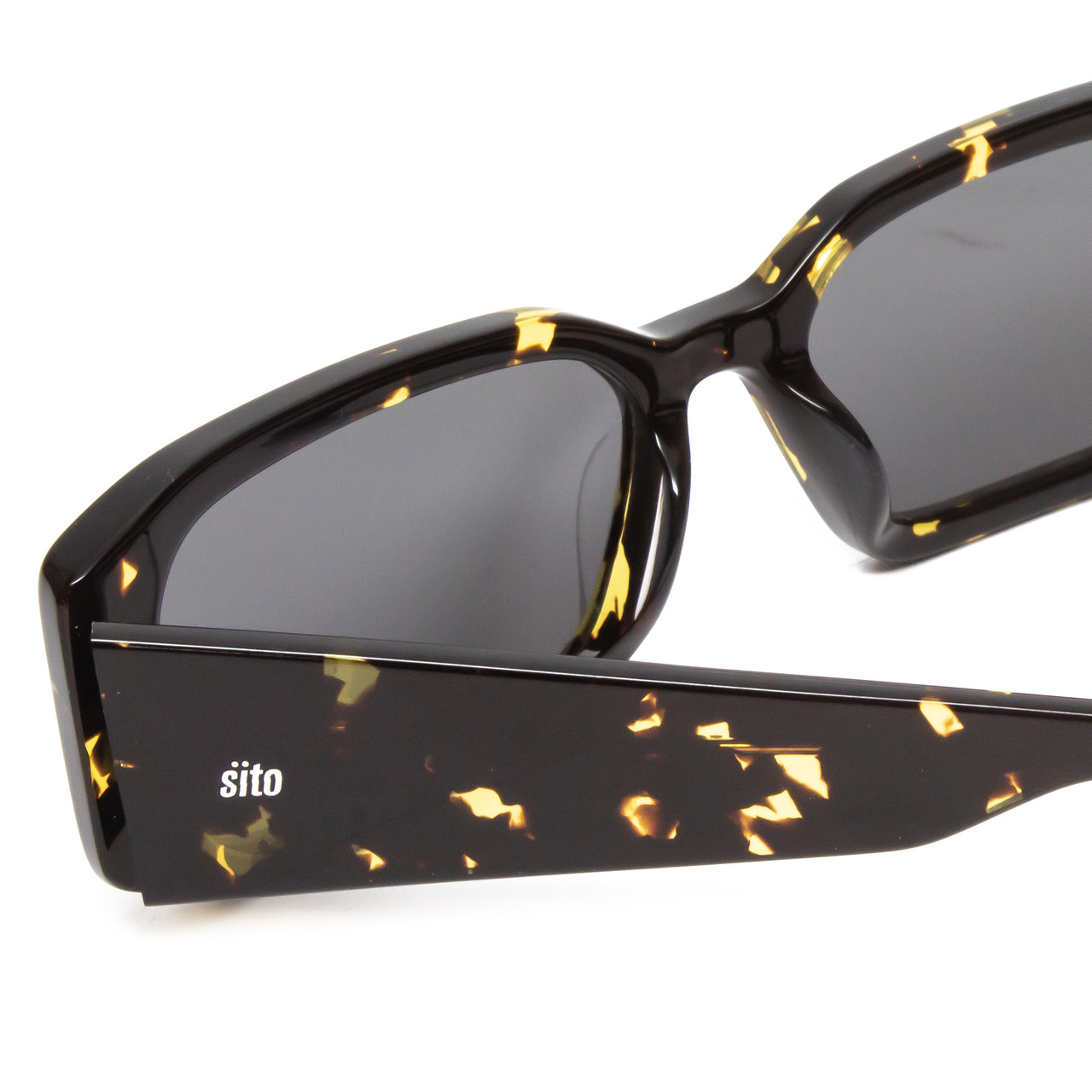 Close Up View of SITO SHADES INNER VISION Unsiex's Sunglasses Yellow Black Tortoise/Iron Gray 56mm