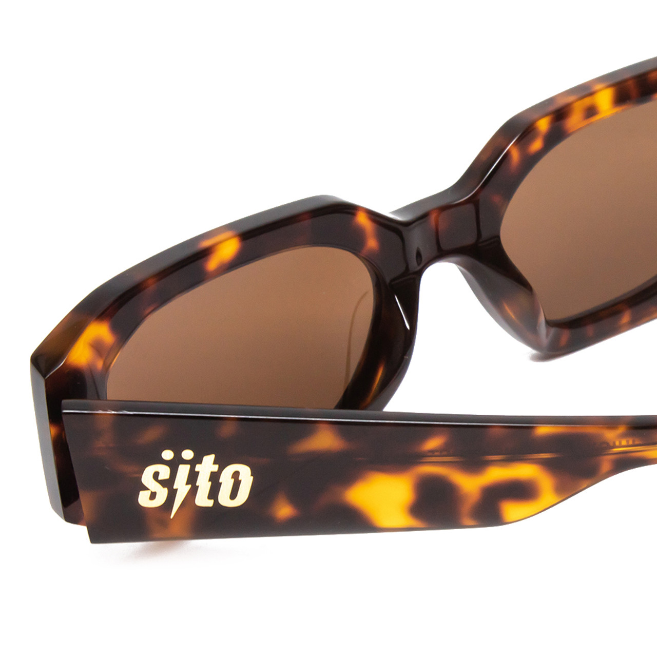 Close Up View of SITO SHADES JUICY Womens Designer Sunglasses in Honey Tortoise Havana/Brown 53mm