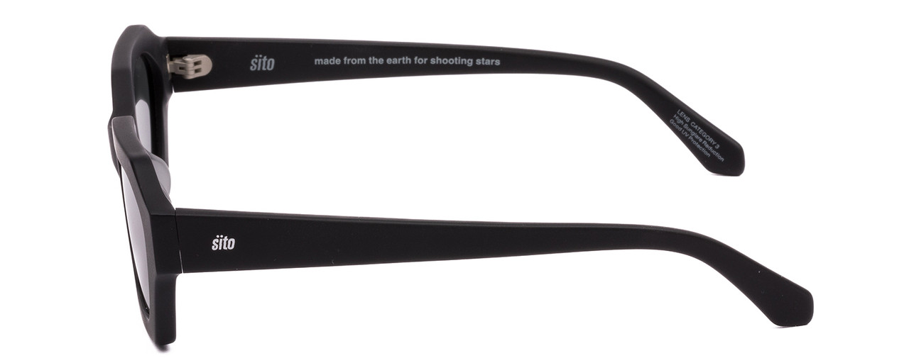 Side View of SITO SHADES KINETIC Unisex Full Rim Designer Sunglasses in Black/Iron Gray 54 mm
