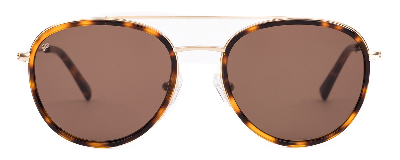 Front View of SITO SHADES KITSCH Women's Pilot Sunglasses in Tortoise Havana Gold/Brown 55mm