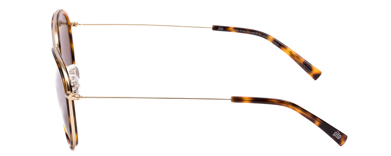 Side View of SITO SHADES KITSCH Women's Pilot Sunglasses in Tortoise Havana Gold/Brown 55mm