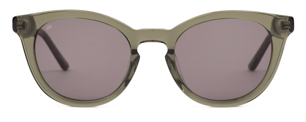 Front View of SITO SHADES NOW OR NEVER Women's Sunglasses in Pine Green Crystal/Iron Gray 50mm