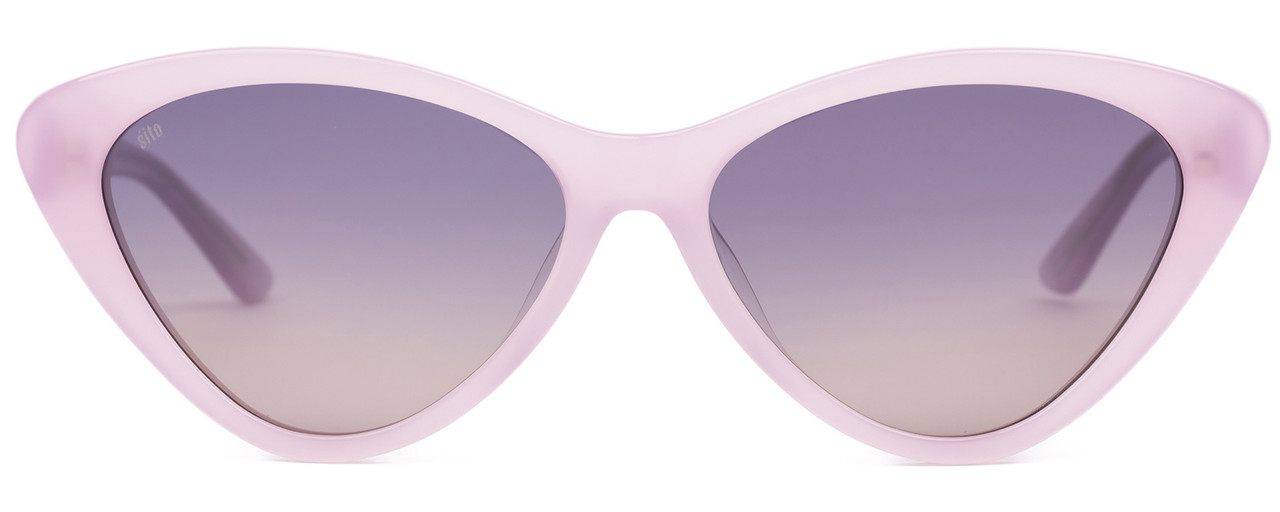 Front View of SITO SHADES SEDUCTION Cat Eye Sunglasses in Purple Crystal/Indigo Gradient 57 mm