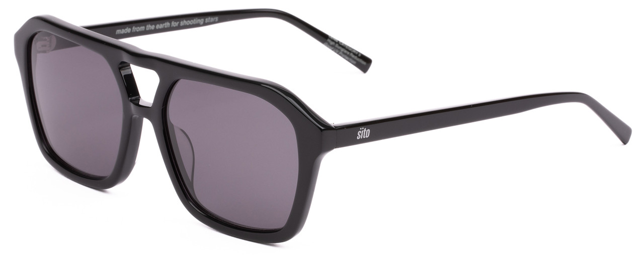 Profile View of SITO SHADES THE VOID Unisex Pilot Full Rim Sunglasses in Black/Iron Gray 56 mm