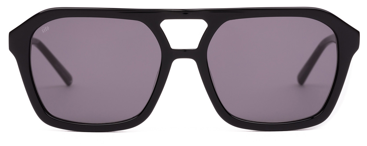 Front View of SITO SHADES THE VOID Unisex Pilot Full Rim Sunglasses in Black/Iron Gray 56 mm