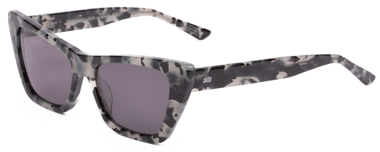 Profile View of SITO SHADES WONDERLAND Cat Eye Sunglasses in Black Grey Tortoise/Iron Gray 54 mm