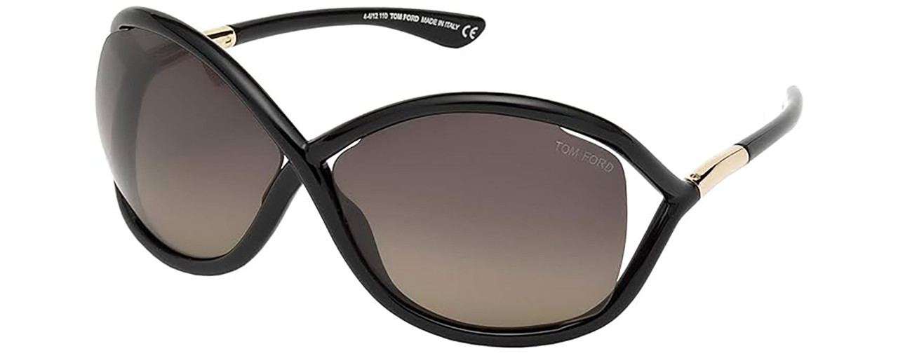 Profile View of Tom Ford WHITNEY FT0009-01D Womens Designer Sunglasses Black Rose Gold/Grey 64mm