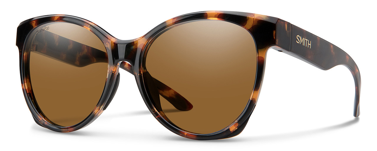 Profile View of Smith Optics Fairground-086 Womens Sunglass Tortoise Havana/Chromapop Brown 55mm