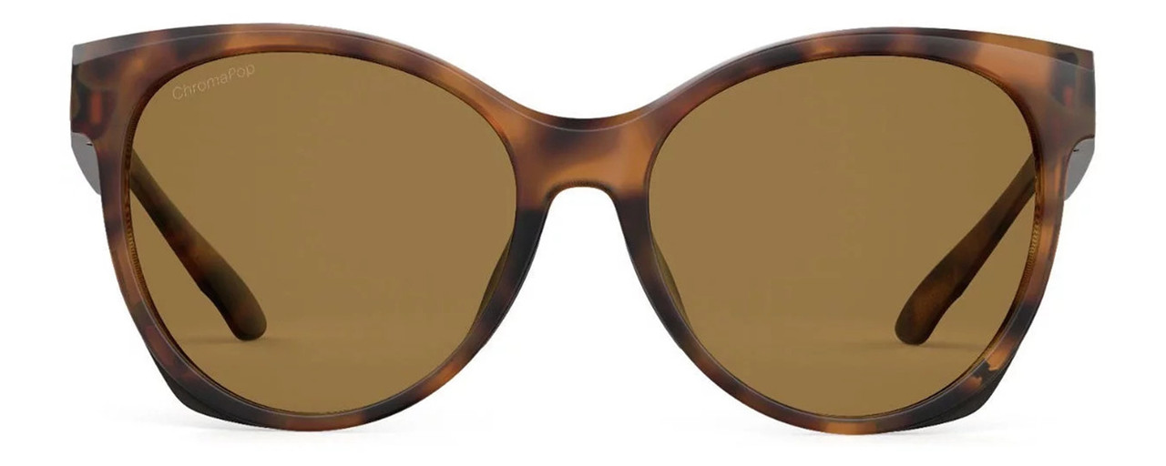 Front View of Smith Optics Fairground-086 Womens Sunglass Tortoise Havana/Chromapop Brown 55mm