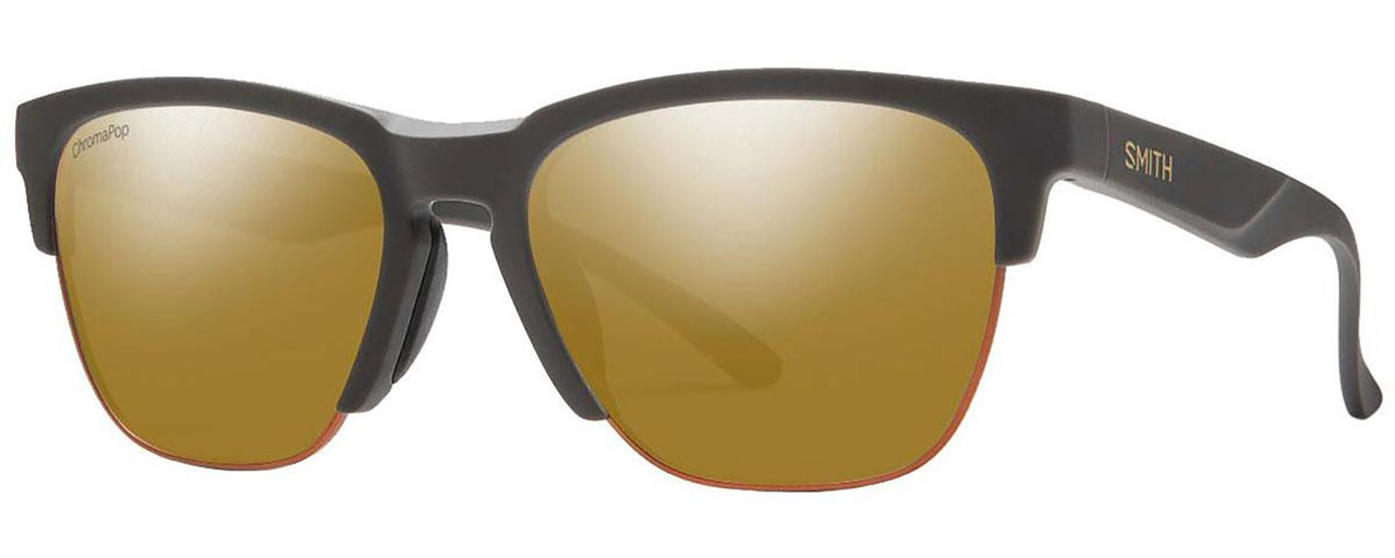 Profile View of Smith Optics Haywire-FRE Unisex Sunglass Grey Copper/Chromapop Gold Mirror 55 mm