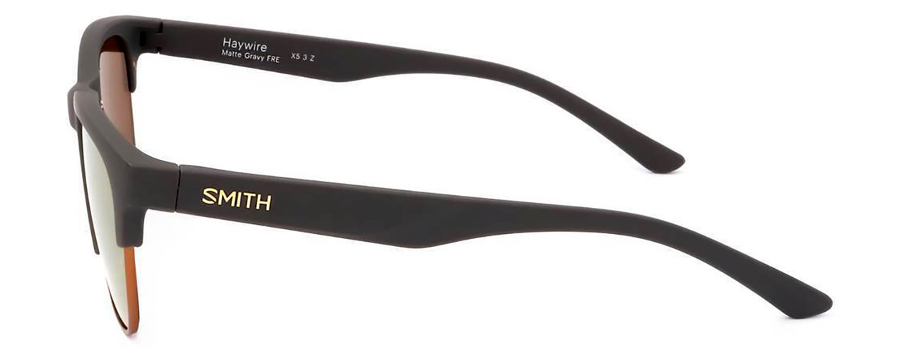 Side View of Smith Optics Haywire-FRE Unisex Sunglass Grey Copper/Chromapop Gold Mirror 55 mm