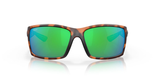 Front View of Costa Del Mar Reefton Unisex Sunglass Tortoise/Polarized Green Mirror 580P 64 mm